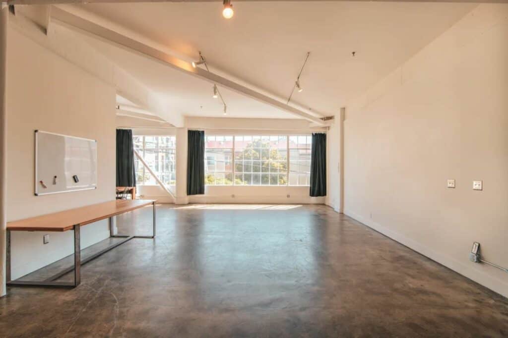 minimalist sunny studio