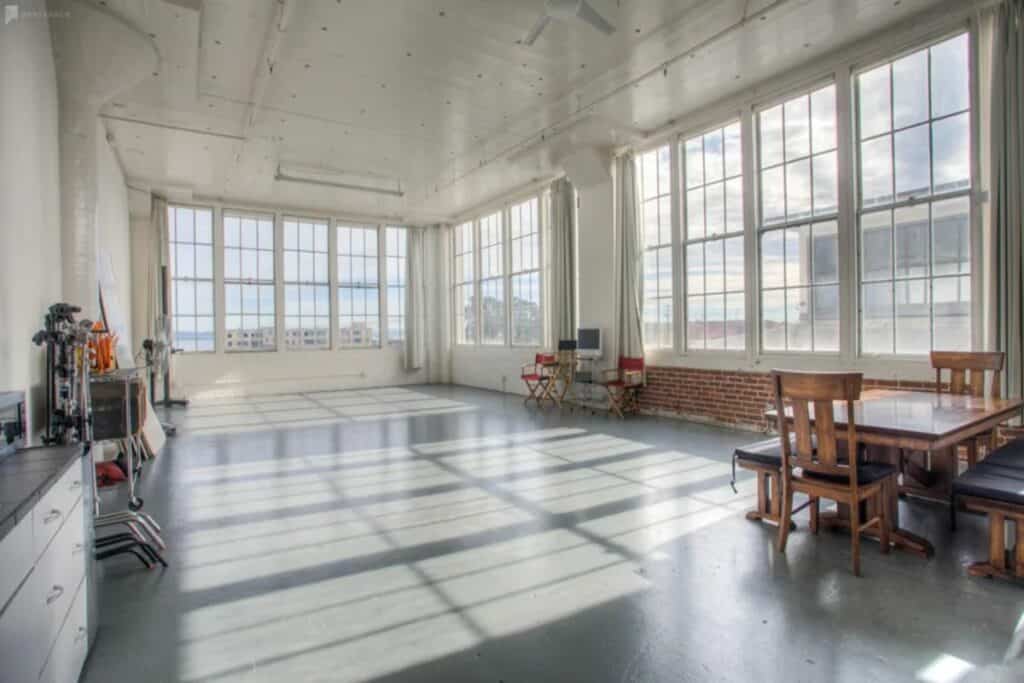 bright airy warehouse loft