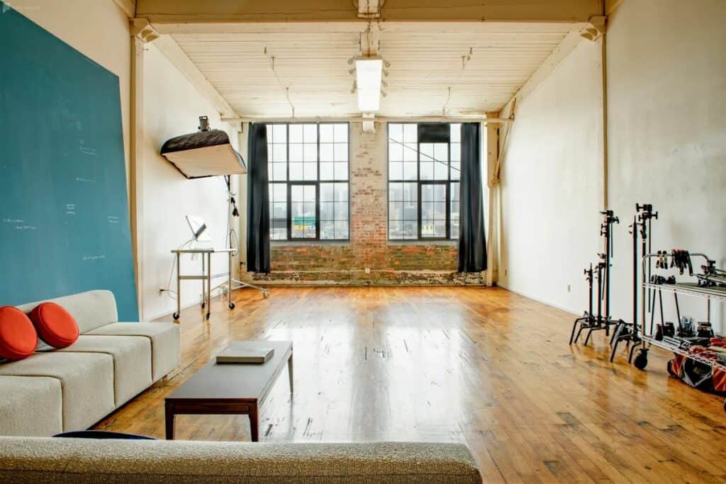 crisp, modern industrial studio