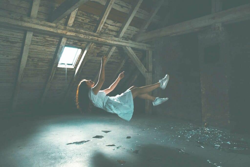 surrealistic photograph woman falling