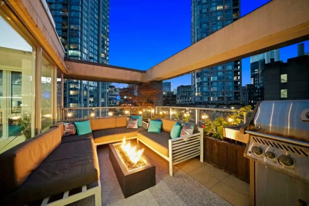 inviting penthouse patio in vancouver